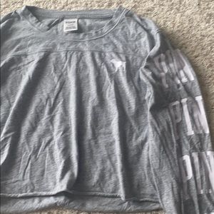 VS Pink cropped long sleeve